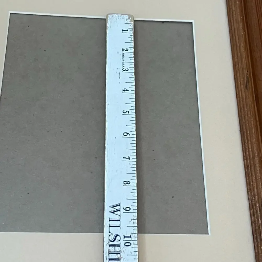 Wooden Picture Frame With Beige Mat 7.5 x 10 in Wall Hanging